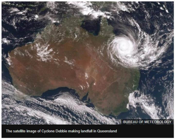Satellite Image Of Cyclone Debbie